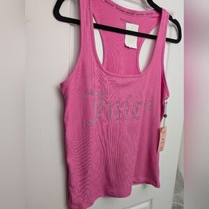 Juicy Couture Vibrant Pink sleep Tank with Silver Accents
